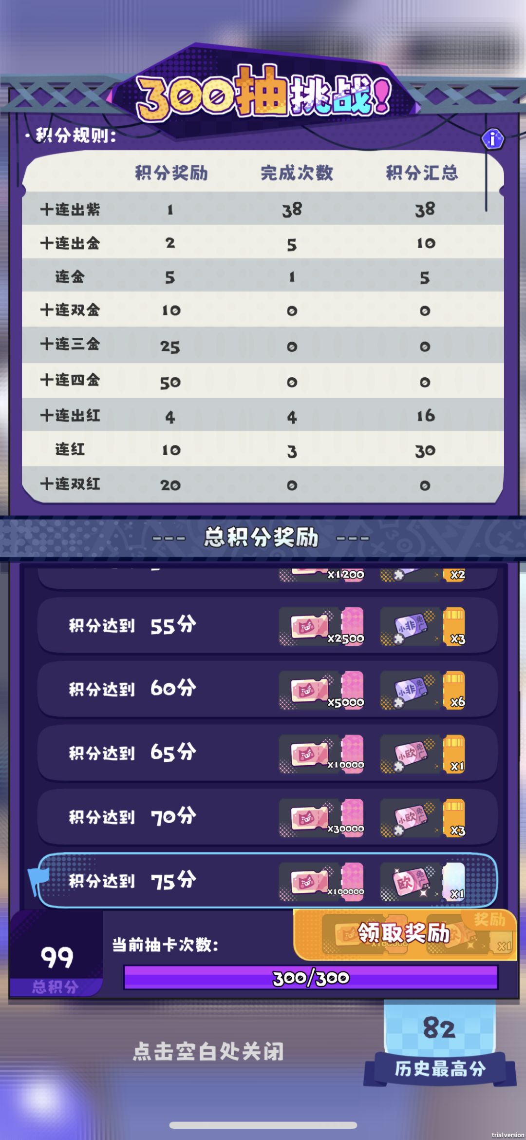 以为82是极限,没想到99。。 1