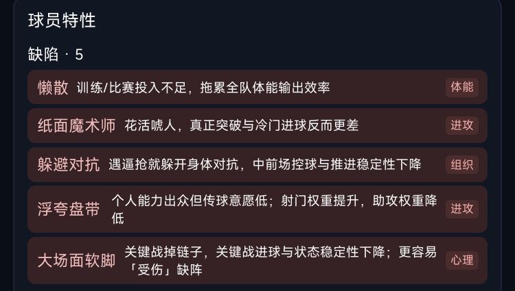 球员负面属性怎么消除? 1