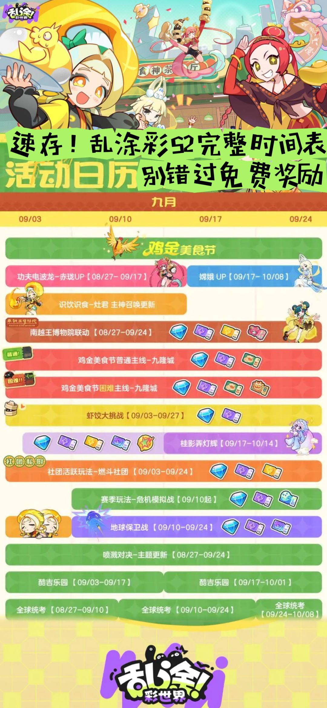 速存!乱涂彩S2完整时间表,别错过免费奖励 1