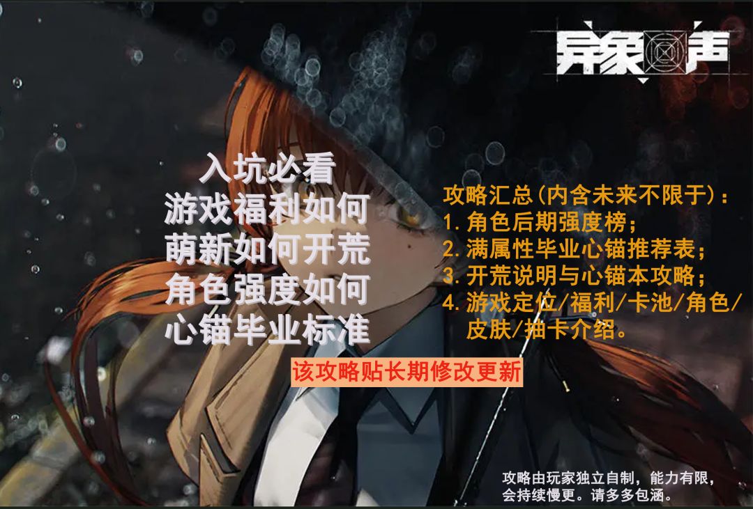 【异象回声攻略合集】强度榜、毕业心锚、心锚开荒等（长期更新）截图