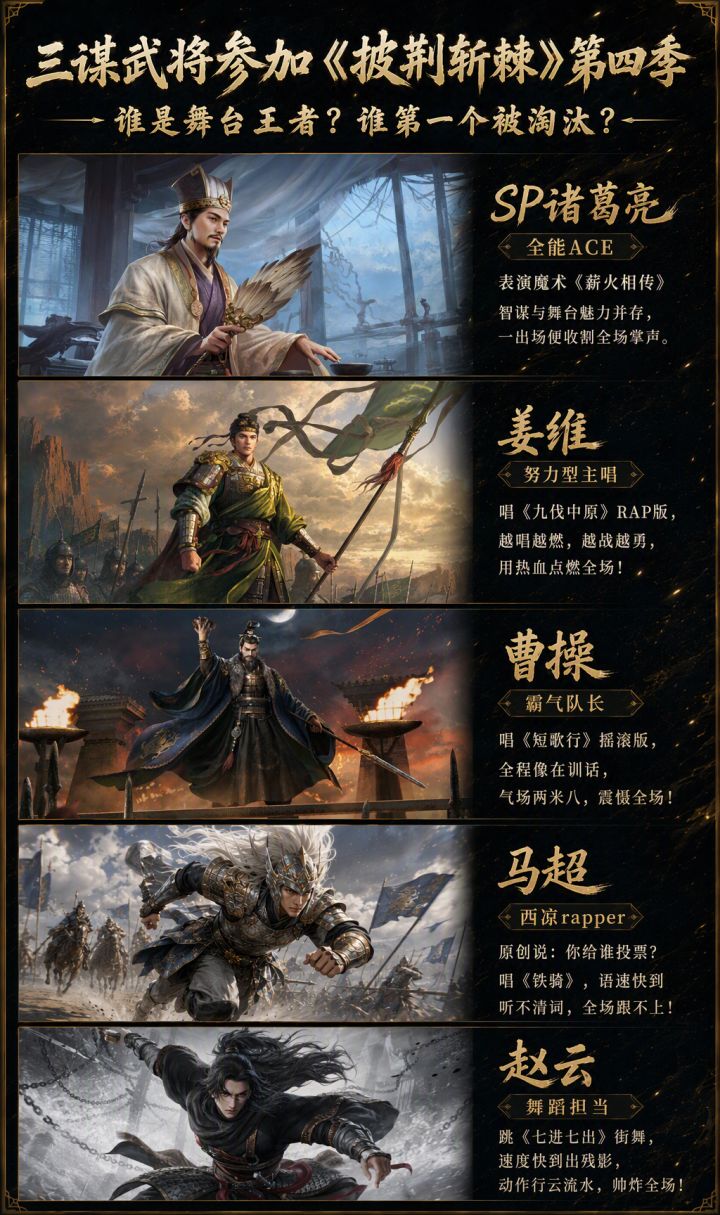 三谋武将参加《披荆斩棘》第四季—谁是舞台王者?谁第一个被淘汰截图