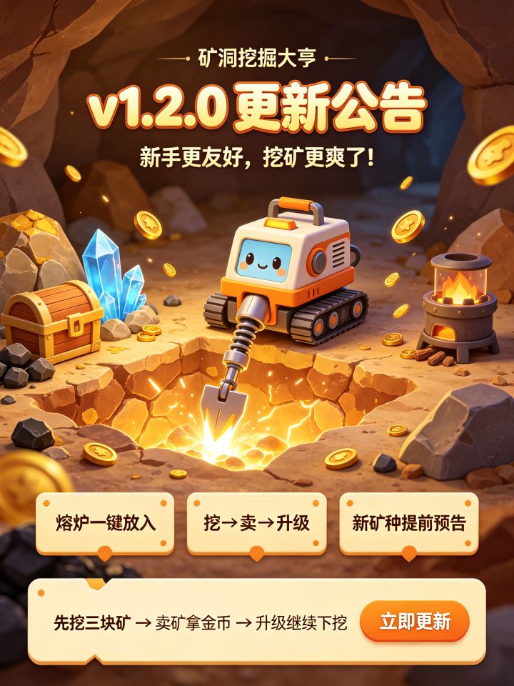 《矿洞挖掘大亨》v1.2.0 更新公告截图