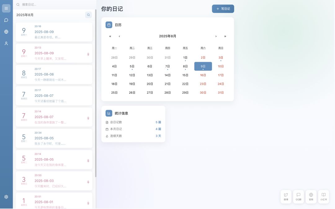 你的日记网页版来啦! 2
