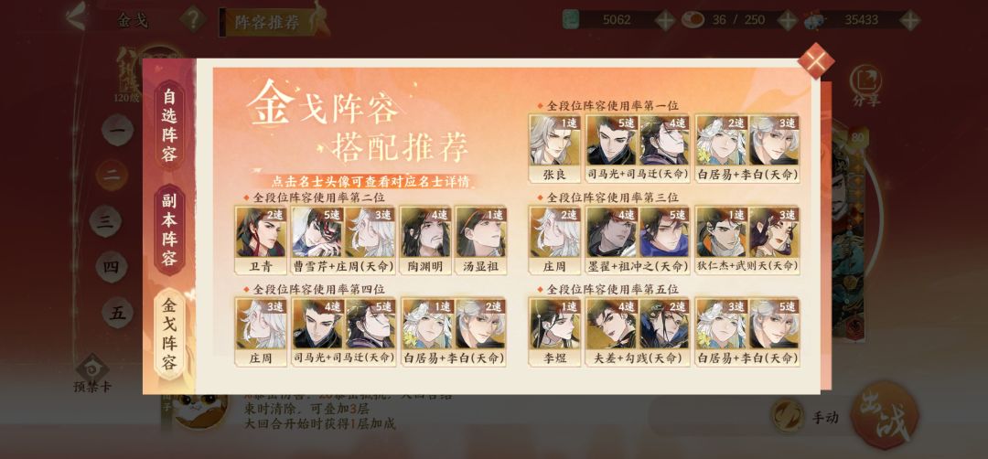 周一纵横金戈以及阵容分析 2