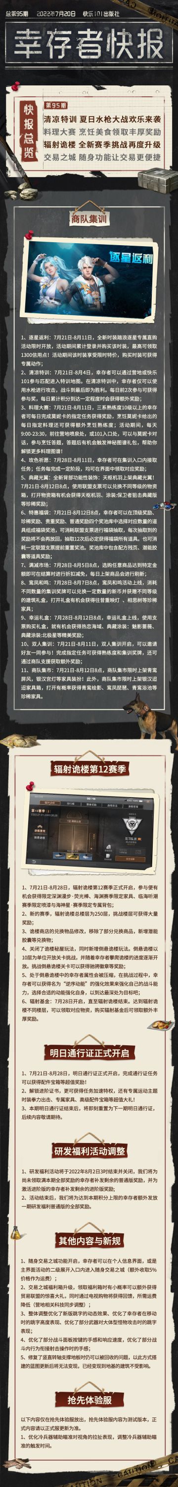【幸存者快报】7月21日更新公告