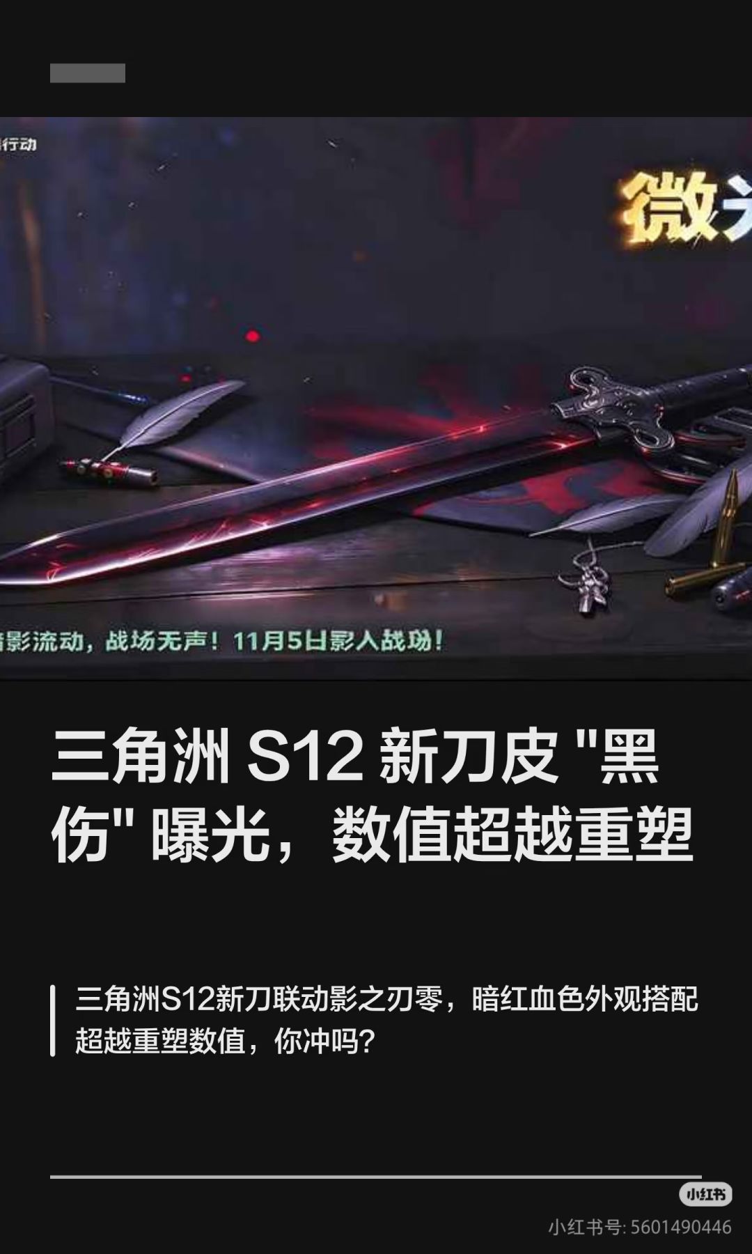 三角洲S12刀皮黑伤数值曝光 1