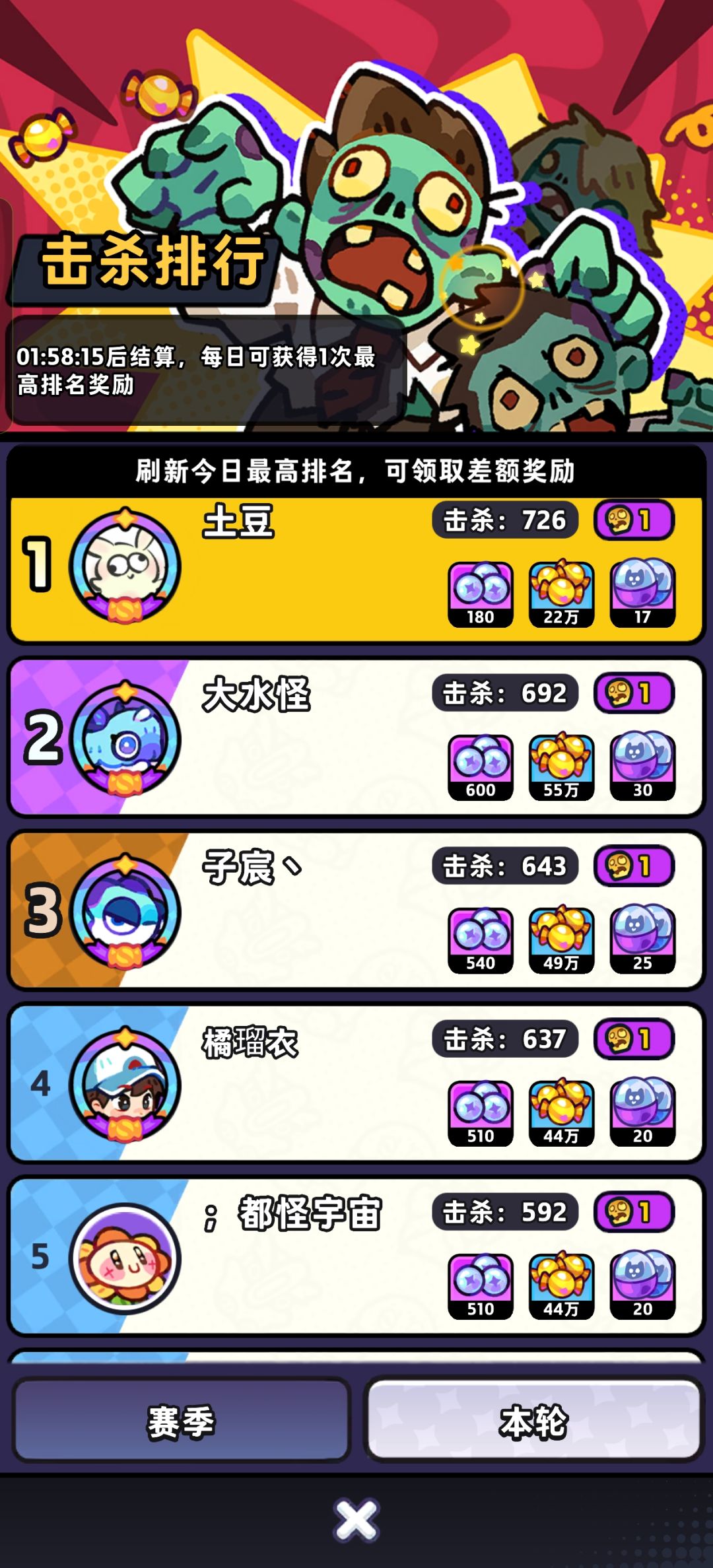 50%队友50%运气 1
