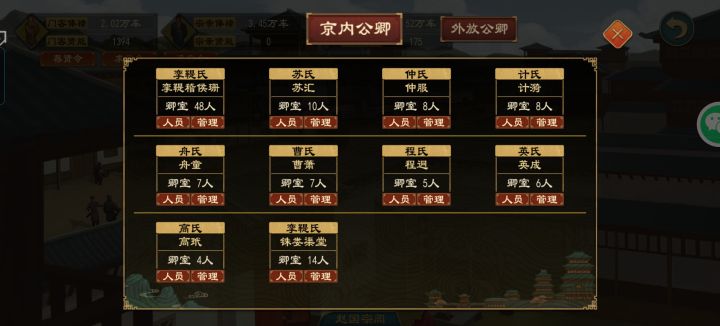 自从去掉战败联宗之后,非国姓的卿室之间,想连宗就只能把一方继承人全部杀掉来来联宗,就连亲父子造的两个家族都不行,截图