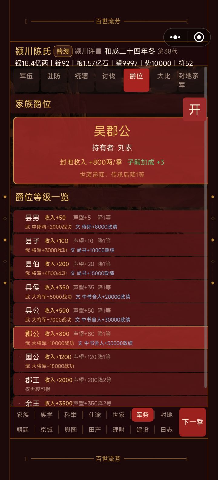 为什么我的声望和势力不加反减捏…?截图