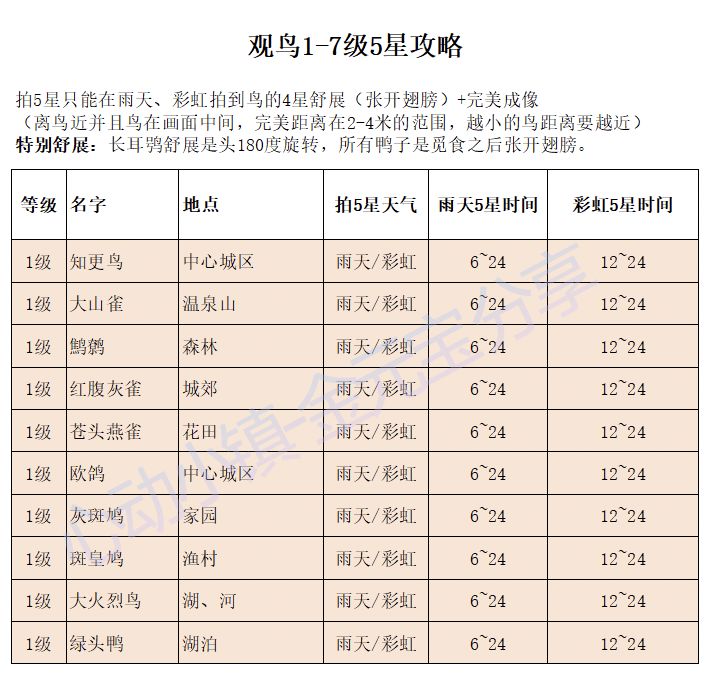 观鸟1-7级5星攻略,7级拿下孔雀椅子 2