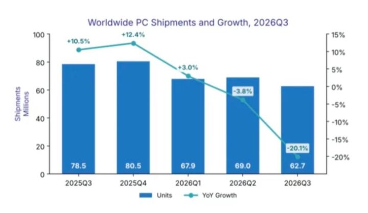 PC出货暴跌20%,内存危机爆发的很严重截图