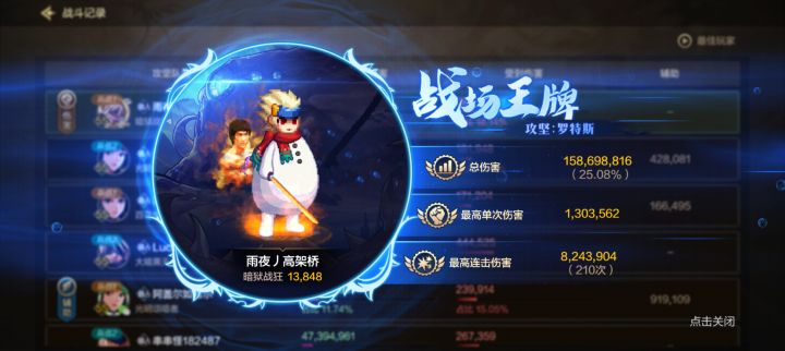 给自强队一些希望,最高魔抗一万五居然过了截图