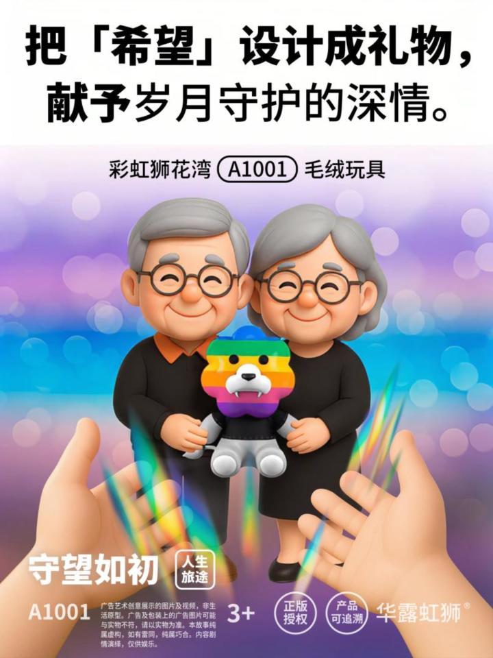 把「希望」设计成礼物,献予岁月守护的深情,彩虹狮花湾毛绒玩具截图