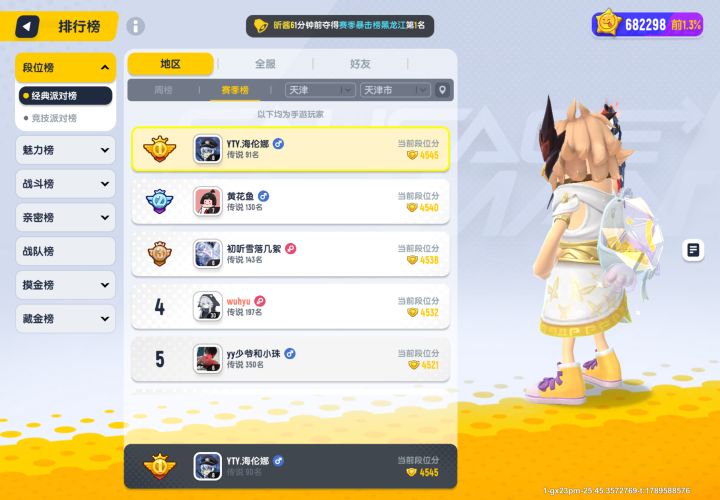云天韵本日人数统计截图