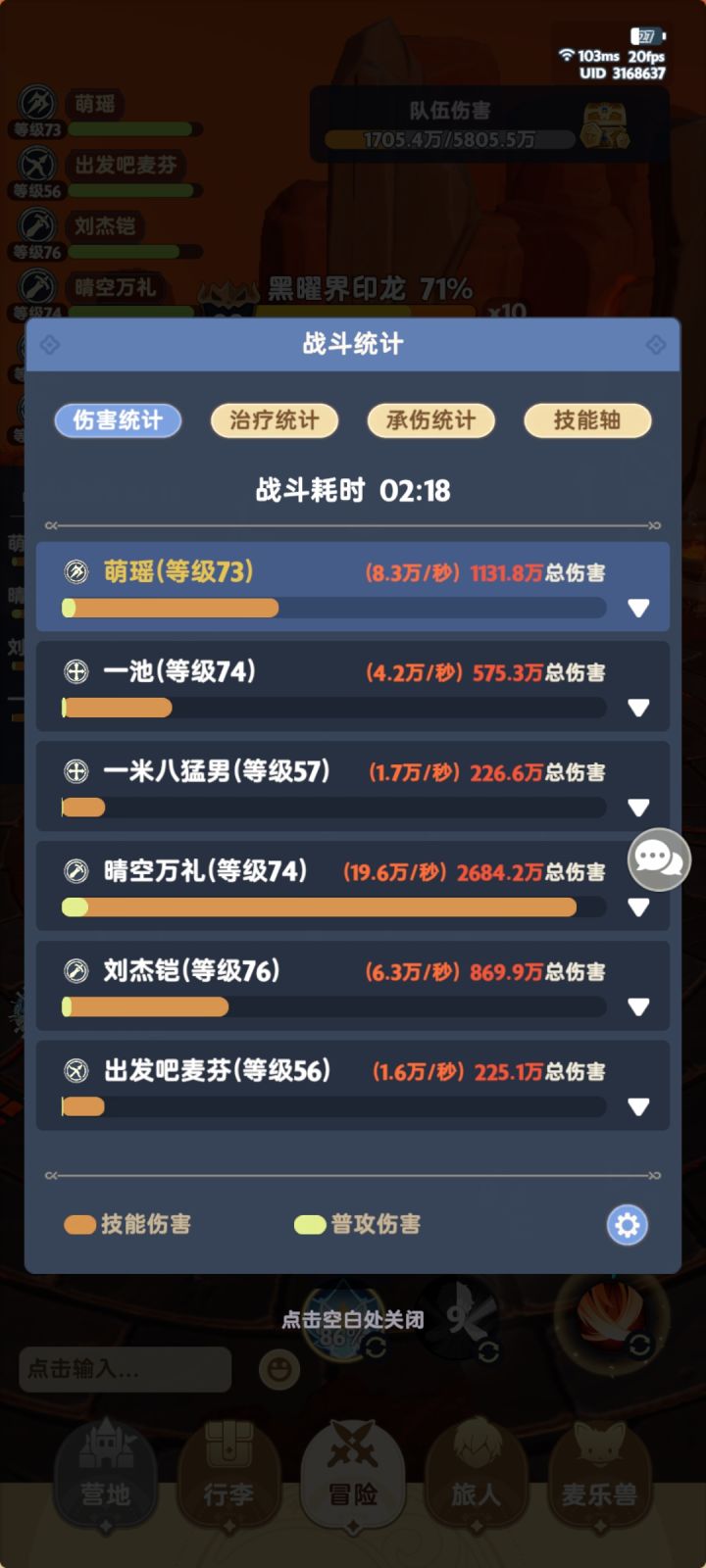 为什么一个比我高一级的t,输出却是我的两倍。他13.4w,我12.9w战力。截图