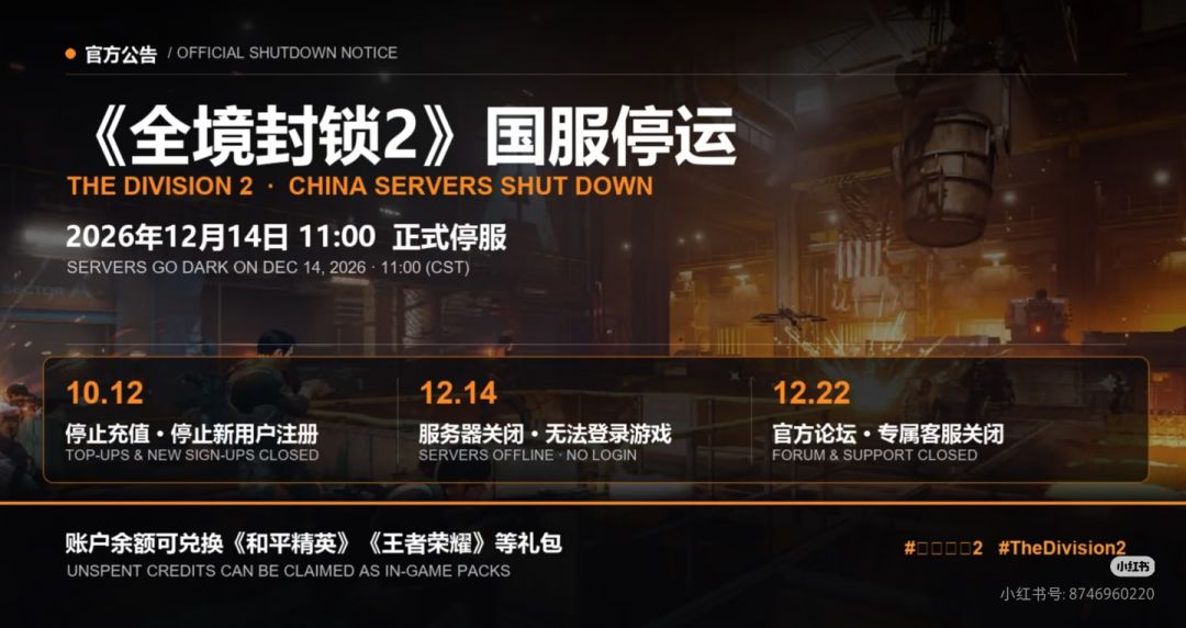 全境封锁2国服停运！12.14关服补偿细则 2