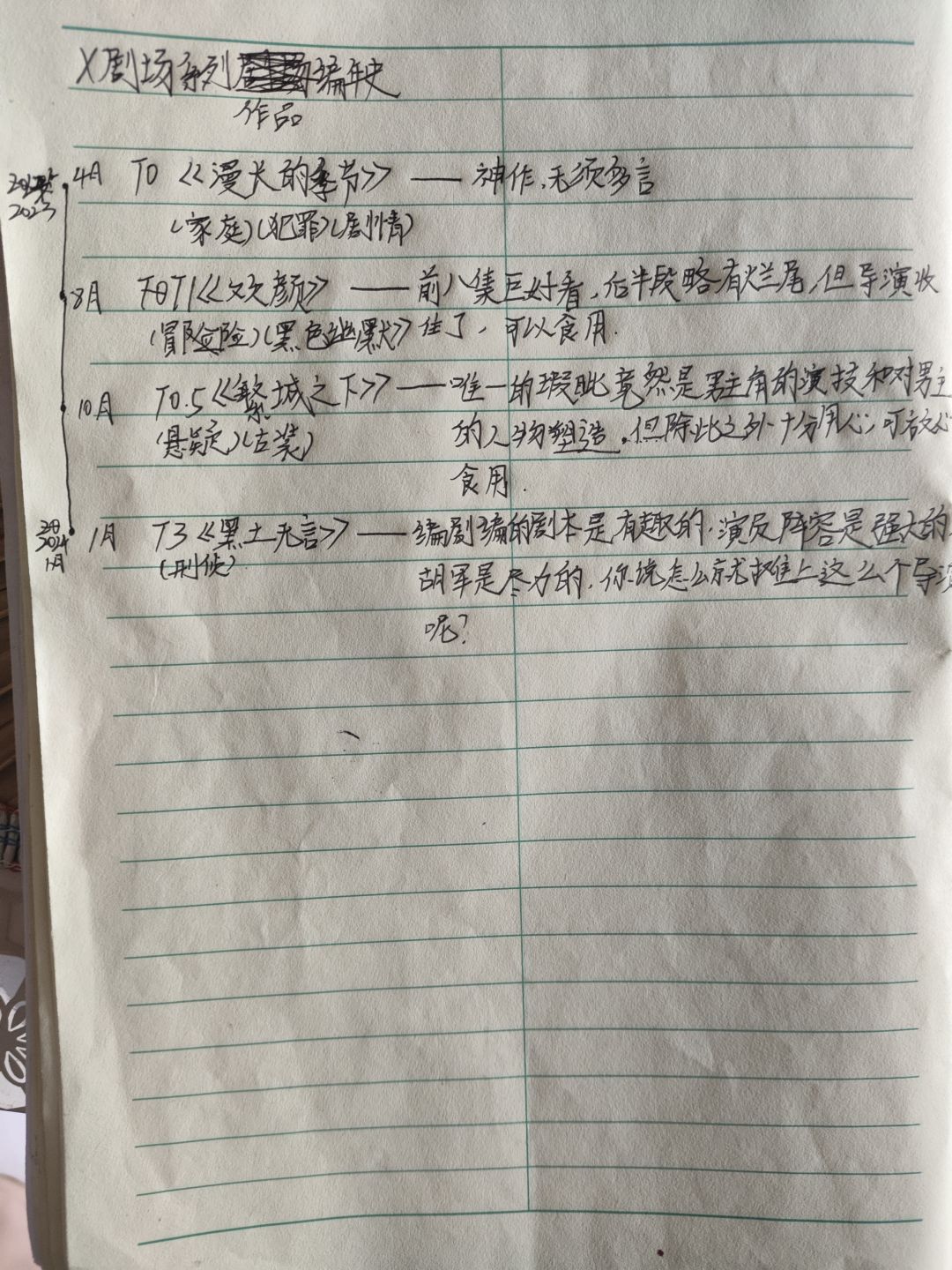 偷个懒,发个X剧场编年史 1