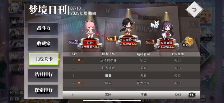26w日榜战力已全三星新图23章截图