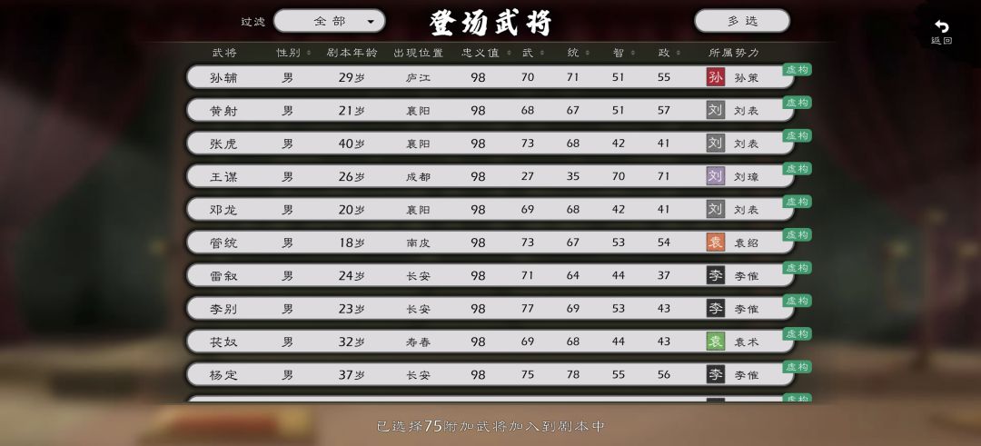 自己搓了一些人物参考了中华三国志汉末霸业 5