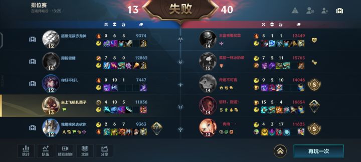 补位补到射手，我就知道这把没了。截图