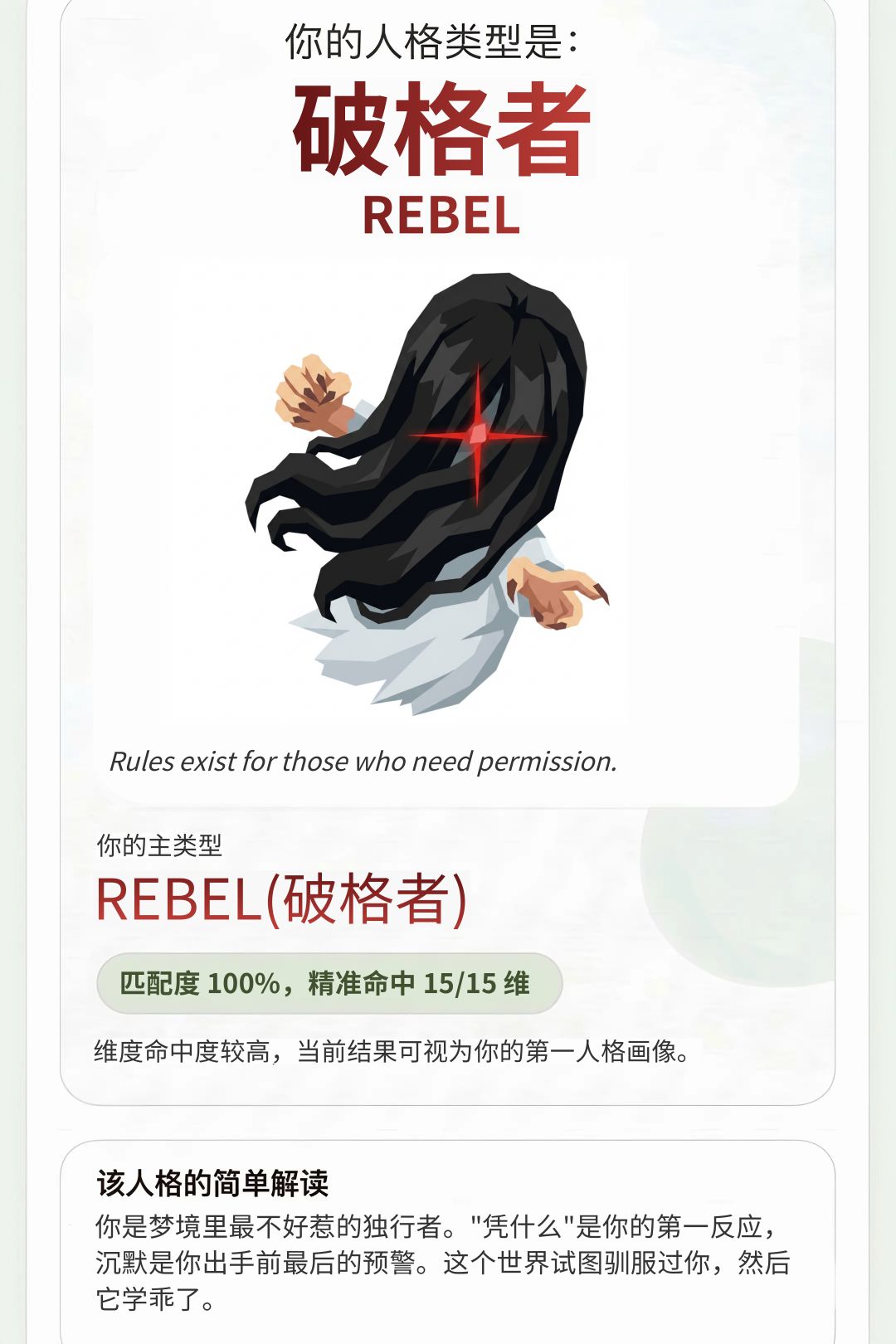 刚测了下SBTI,好像开出隐藏款了! 2