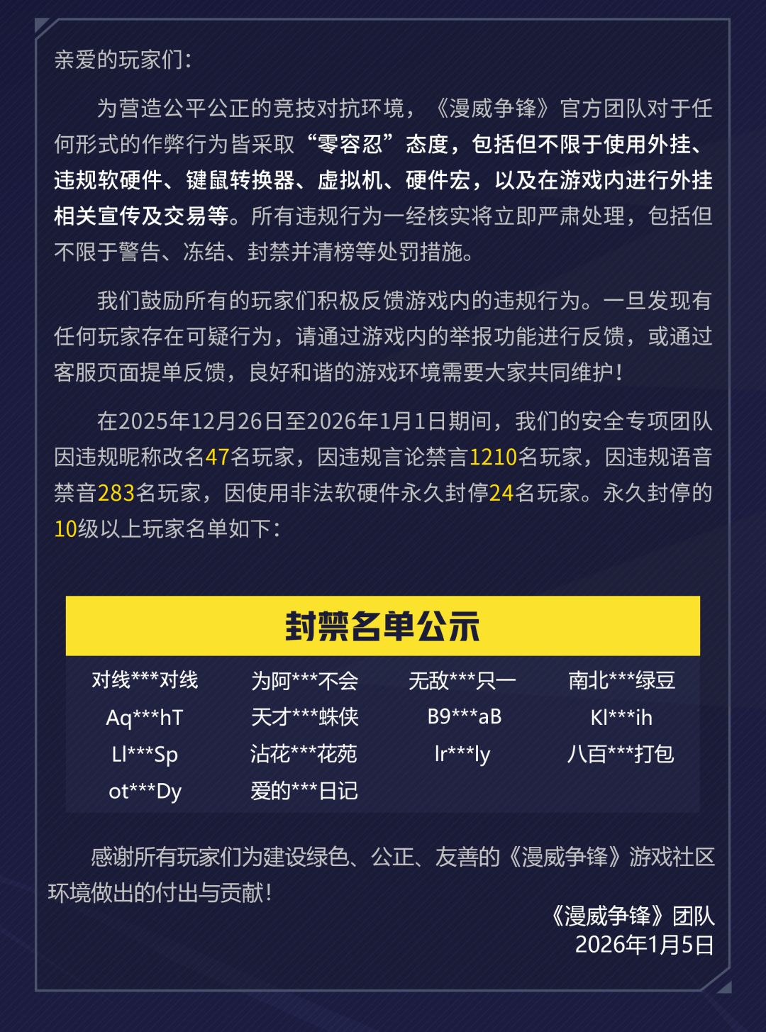 《漫威争锋》违规处罚公告 VOL.56 2