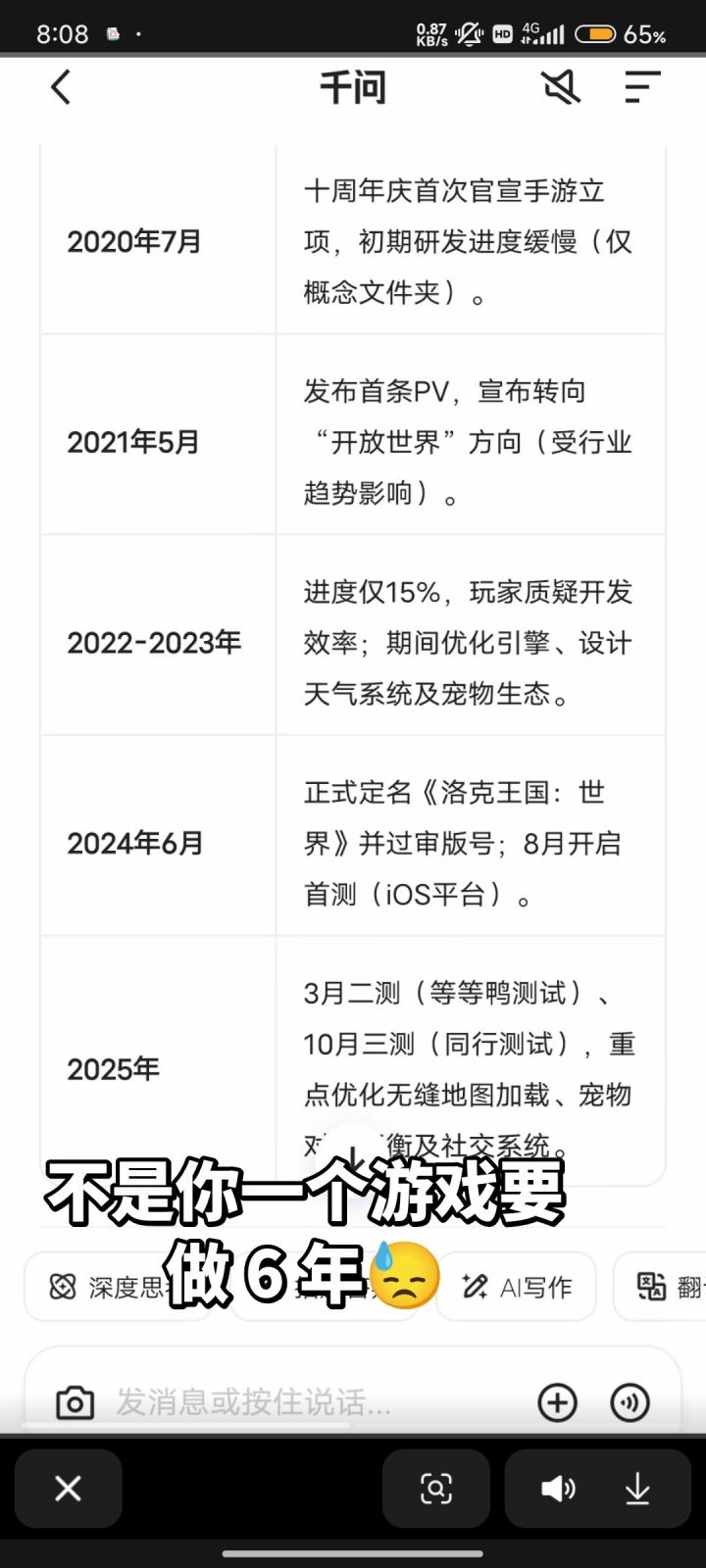 再信一次,但是明年三月二十六我依旧相信会在鸽,腾讯手游鸽太猛了,
就像DNF手游一样,二零年说公测,拖到了24年才出,虽然我早不玩了。截图
