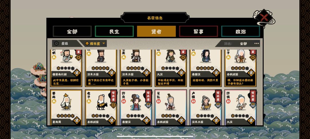 当前版本养什么名臣? 2