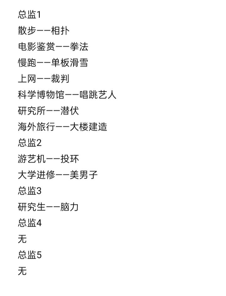 不完全概括各职业所得“内容”
1-5级
(未完)截图