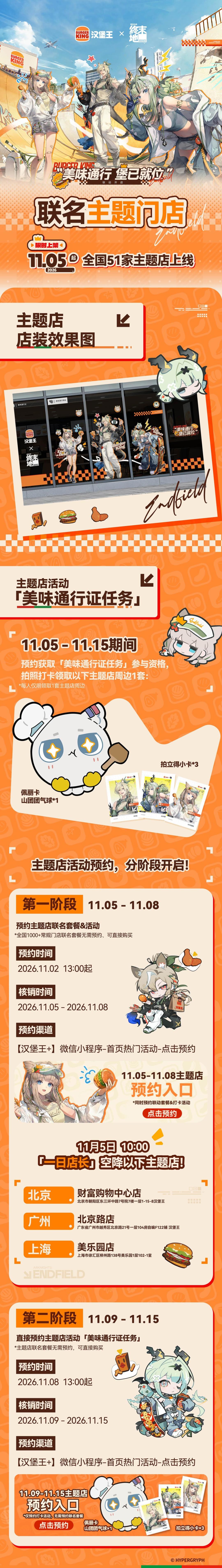 汉堡王×终末地联动套餐!64.9七件套送毛绒 2