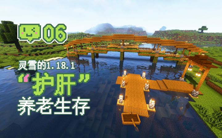 “护肝”养老生存06—小桥和港口【我的世界1.18.1】截图