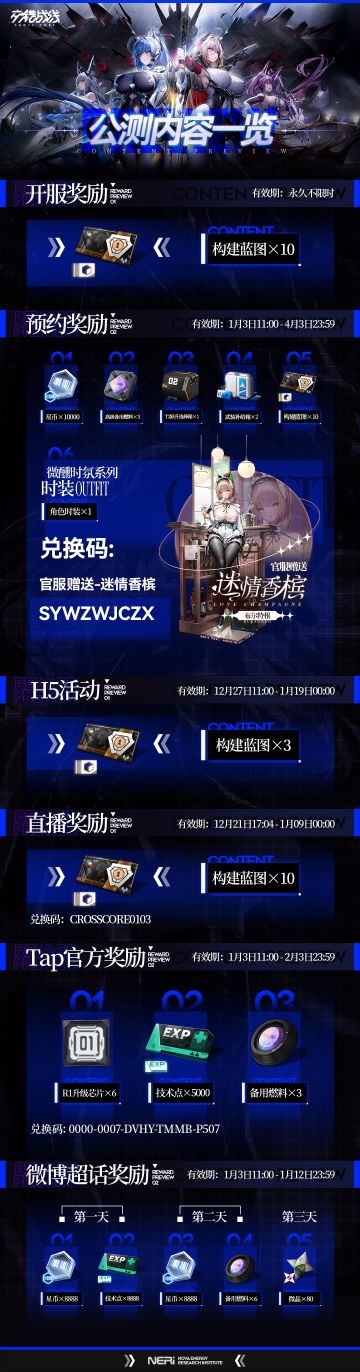 《交错战线》公测福利内容一览