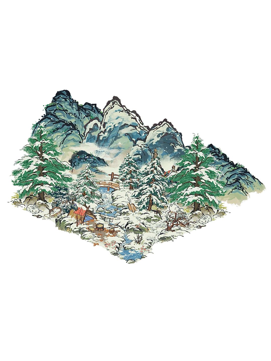 云日明松雪 溪山进晚风 1