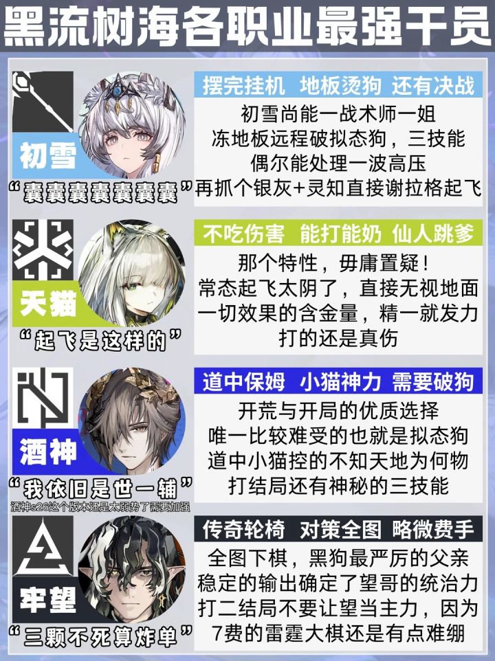 黑流树海各职业最强干员截图
