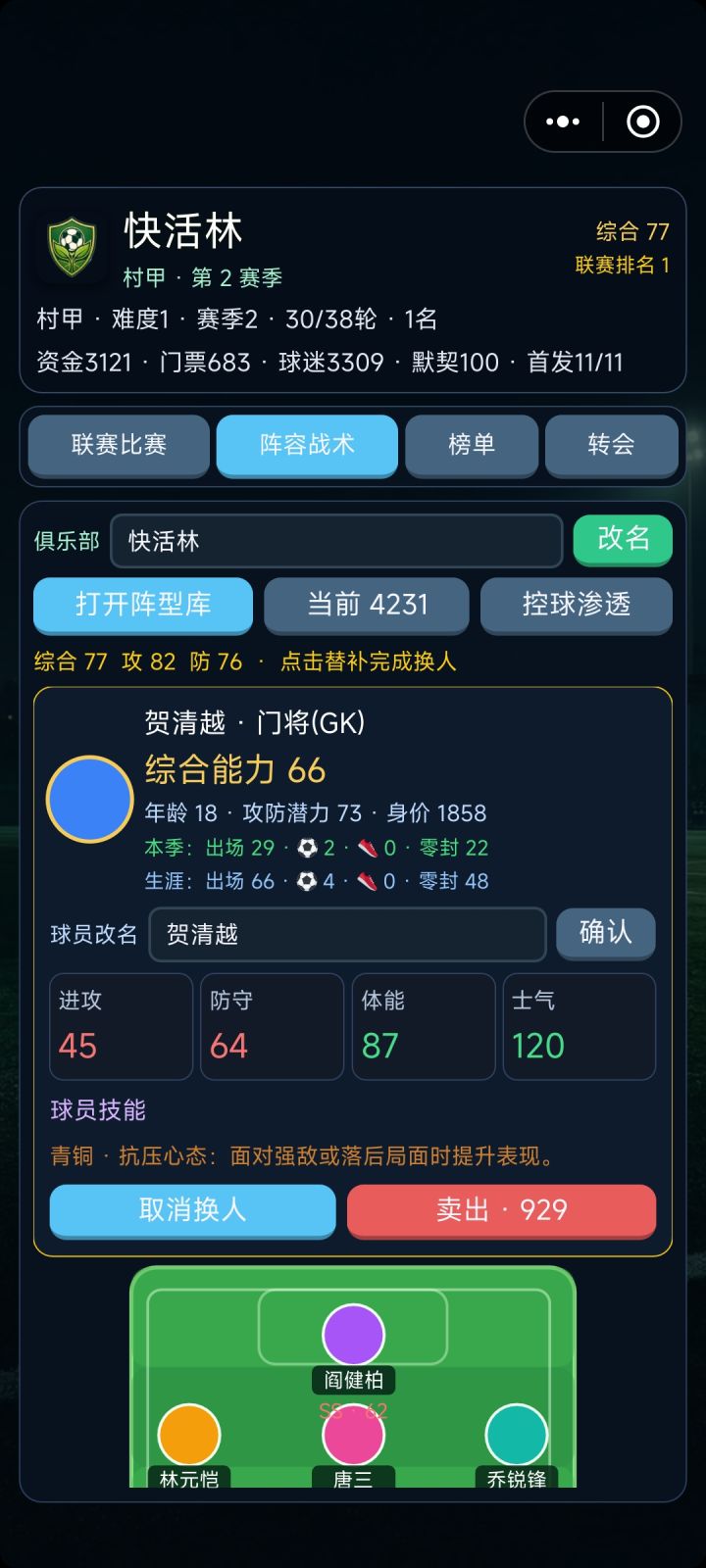 我这门将截图