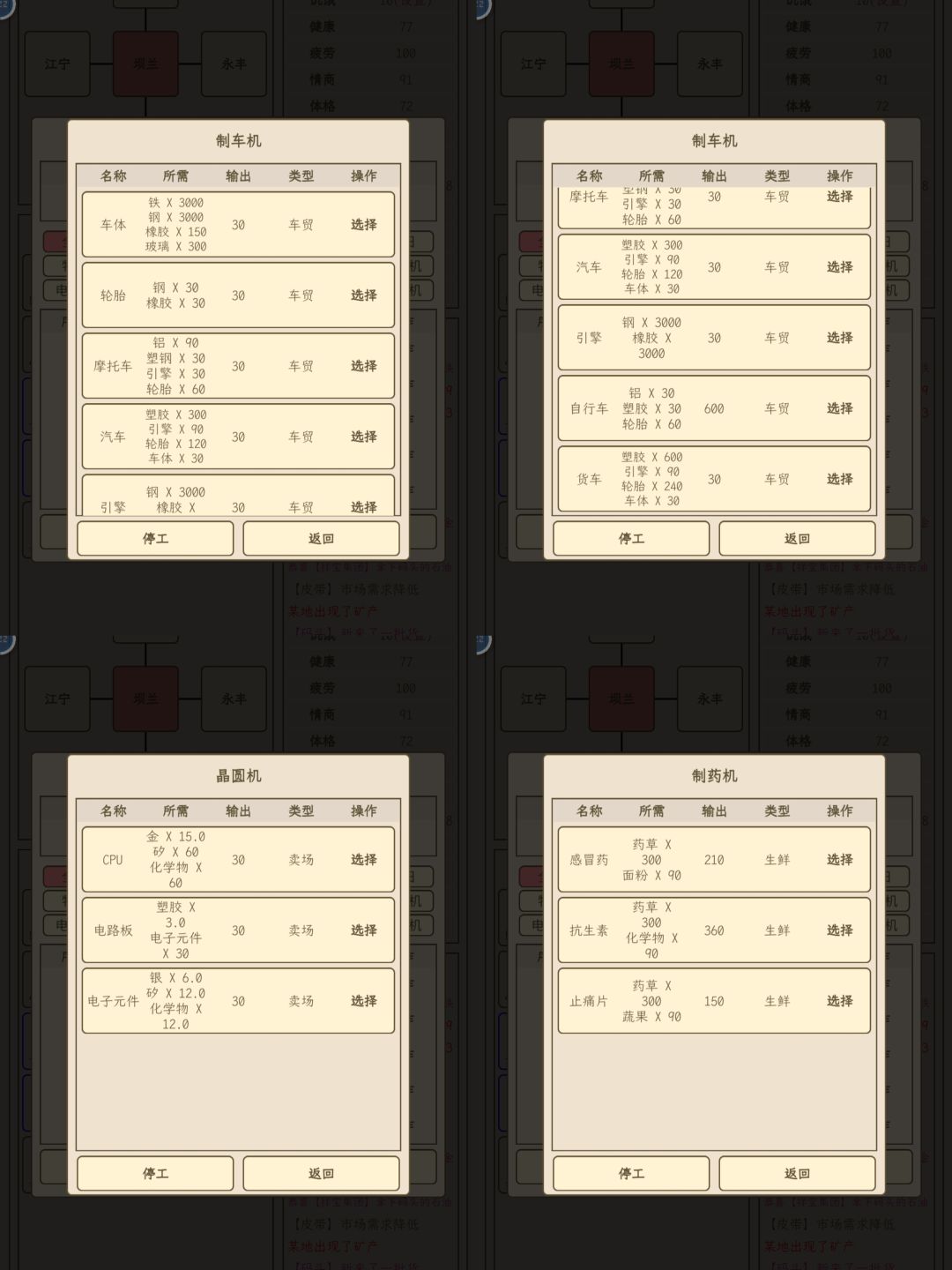工厂机器对应材料一览 3
