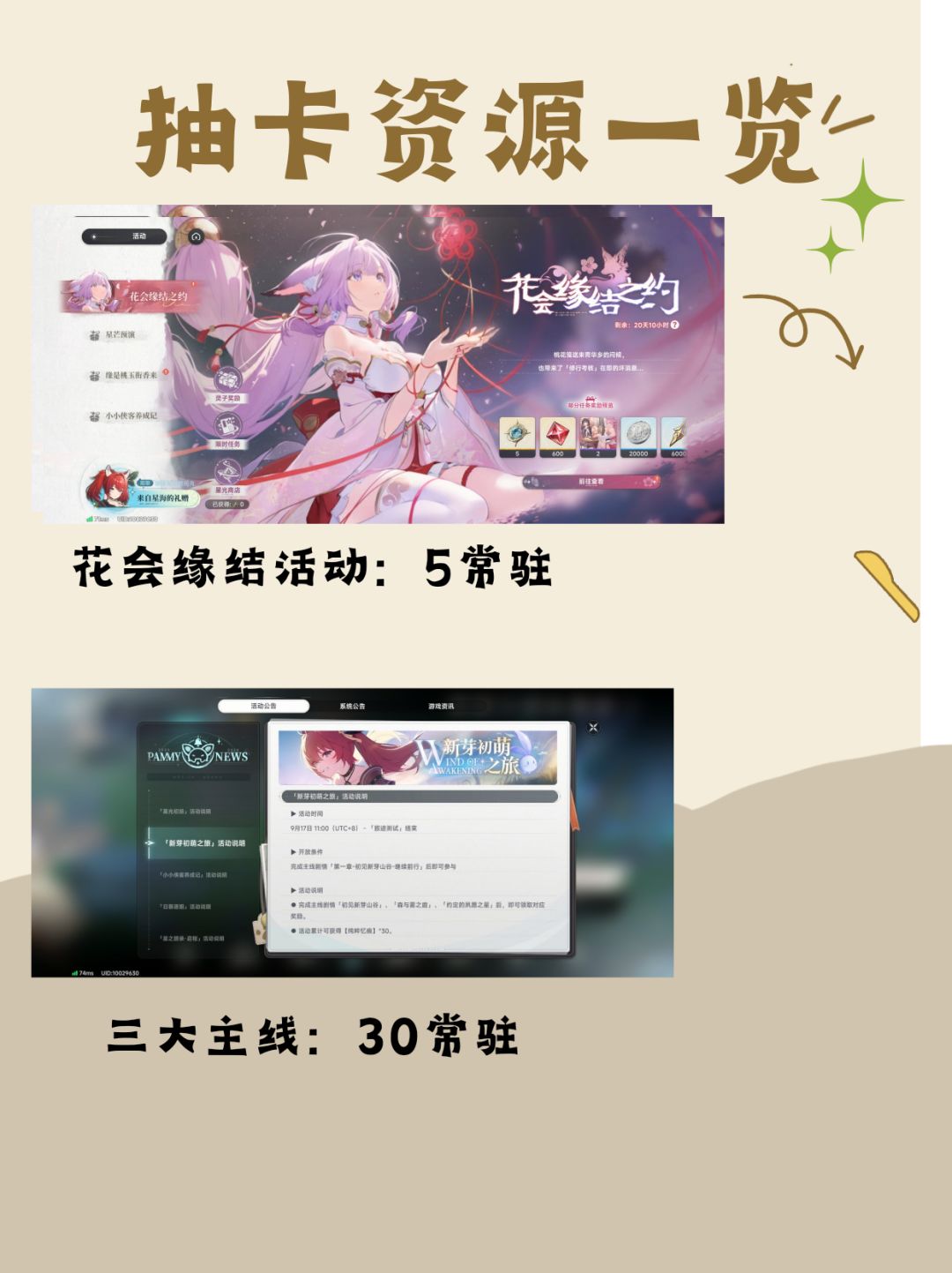 抽卡资源全统计!一个月到底能拿多少抽? 5