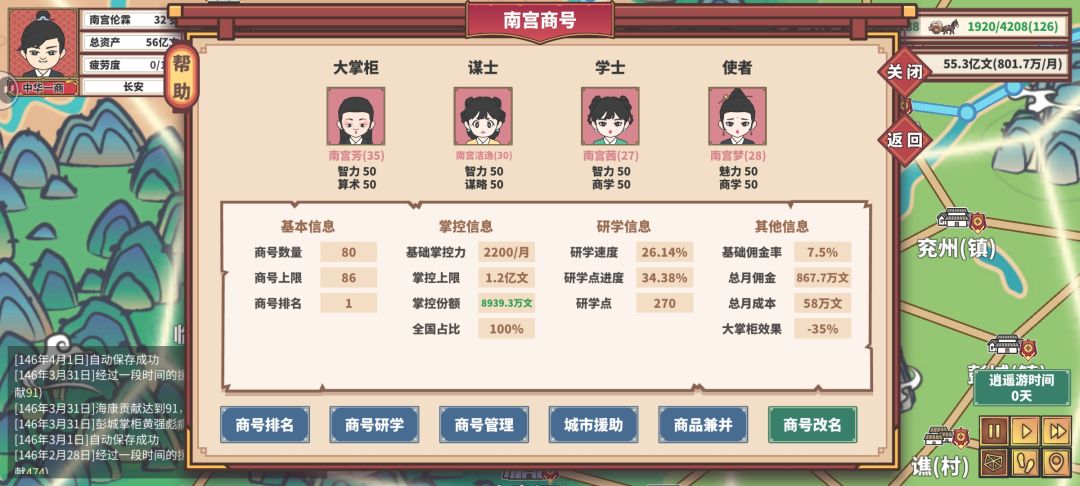 146年占领全部商会。 2