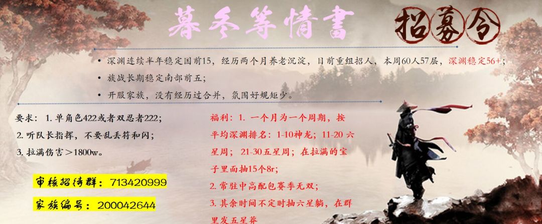 三区深渊家族暮冬等情书招人啦 1