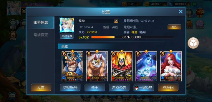 龙焰40服开服一个月的阵容截图