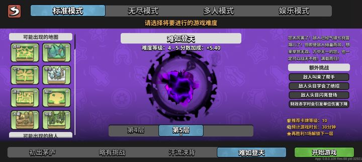难如登天只有5关吗？？刷过两次好像没有6关了？？只能打无尽了么截图
