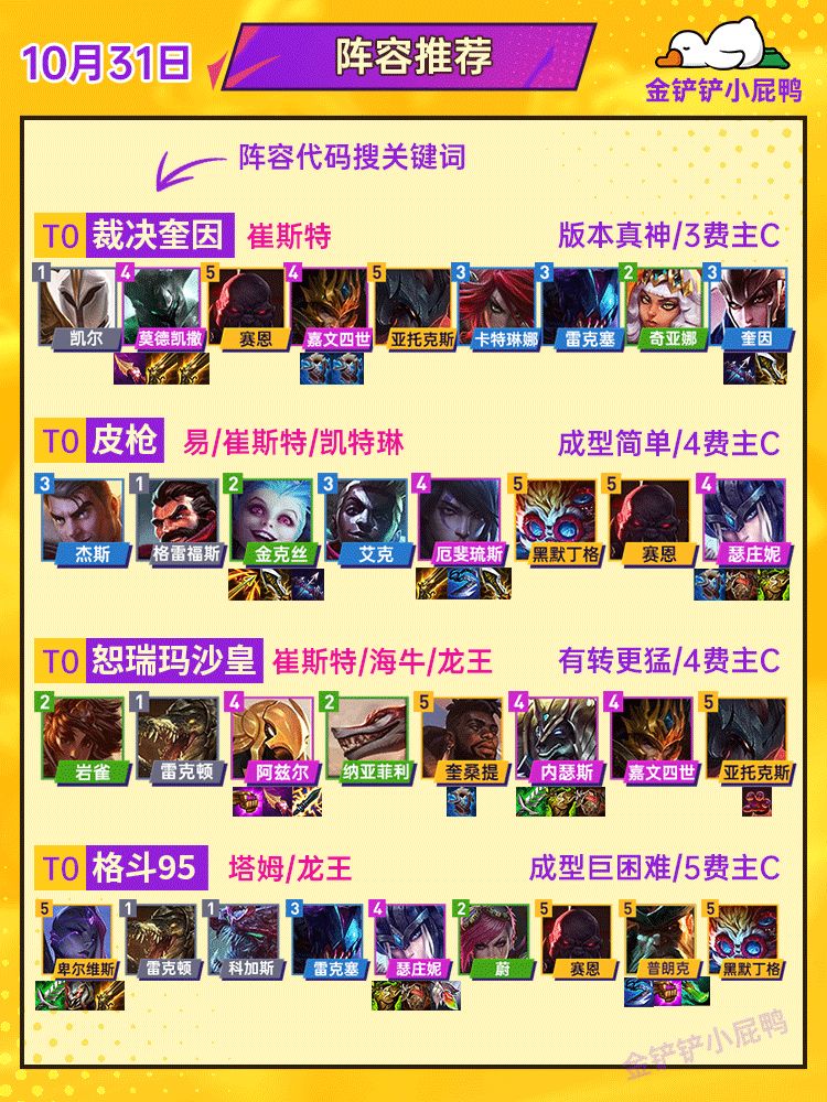 叮~你的10月31日阵容合集已送达截图