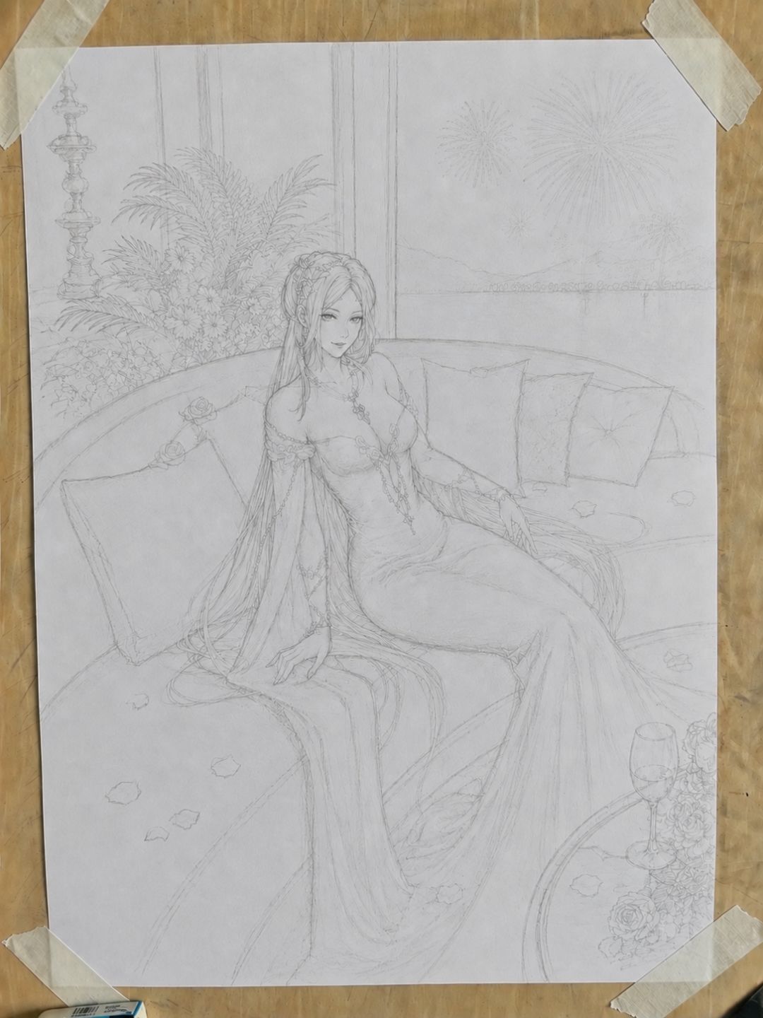 无期迷途同人绘画：铅笔手绘夜后完整作画 3