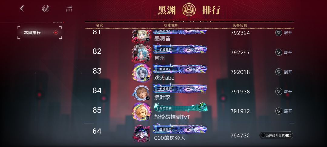 第一期黑渊 新城榜单记录 17