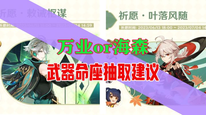 万业和艾尔海森武器命座抽取建议截图