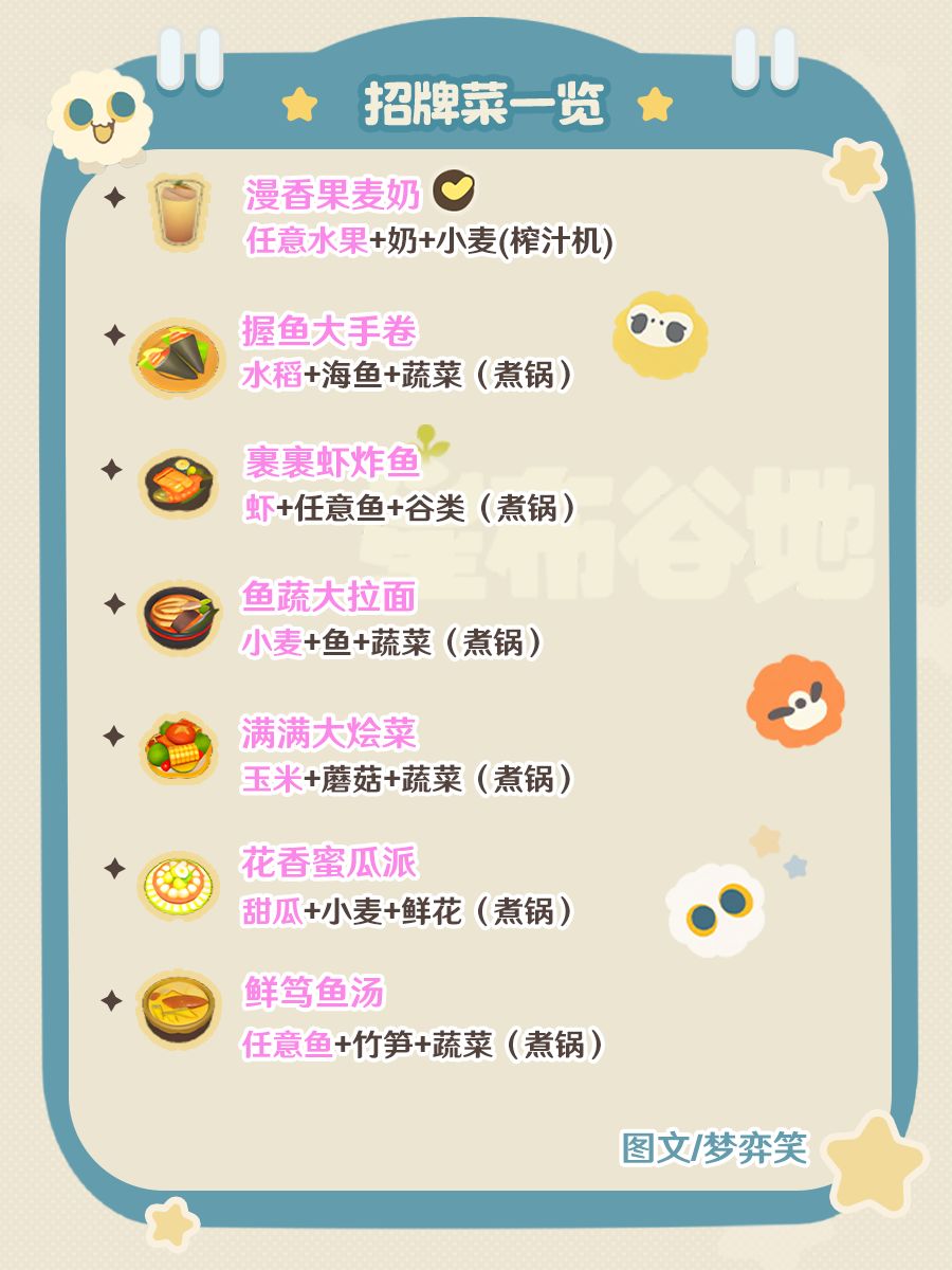 📝星布谷地招牌菜一览📝 3