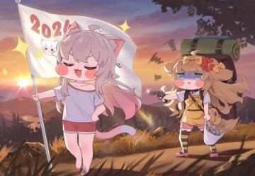 嘟嘟脸恶作剧元旦贺图