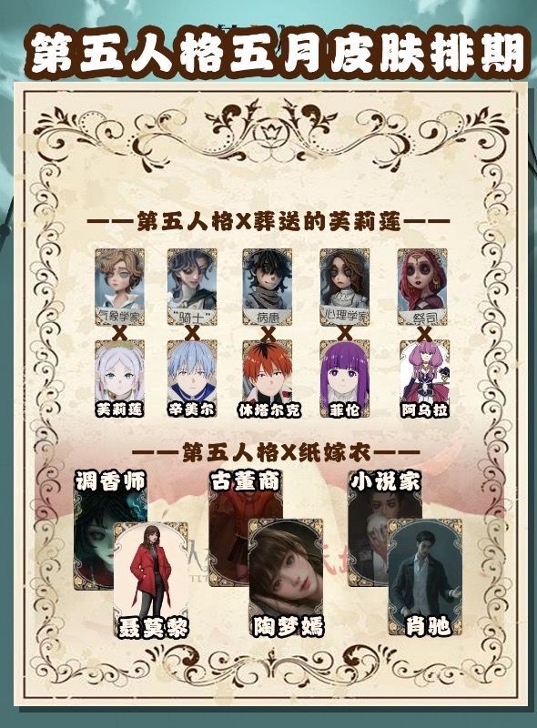 第五人格五月联动皮肤排期大爆料 1