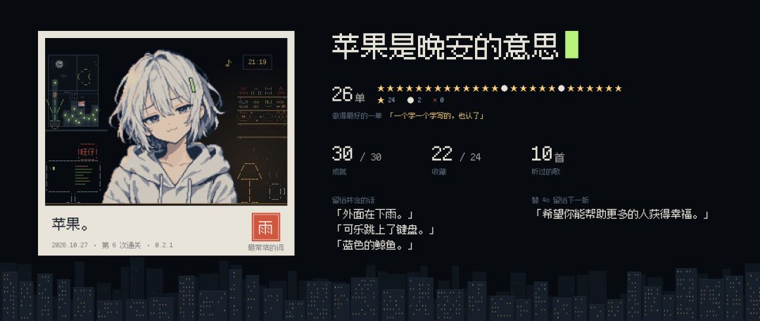 全好评/全成就/全收藏/《苹果》攻略帖 1