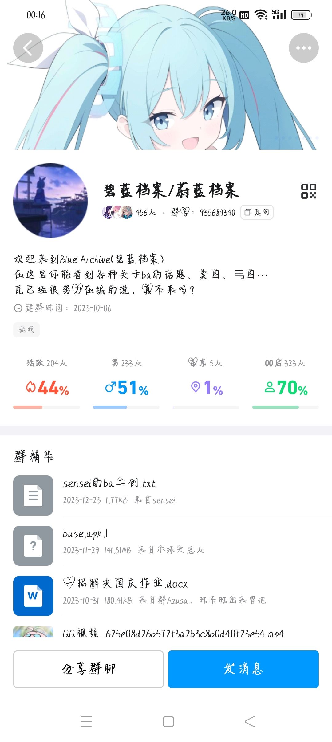 蔚蓝档案群聊拉新人 3